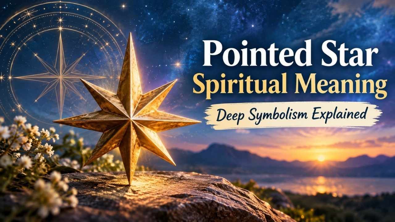 Realistic glowing pointed star on a rock beneath a mystical night sky, symbolizing spiritual guidance, inner wisdom, and divine direction.